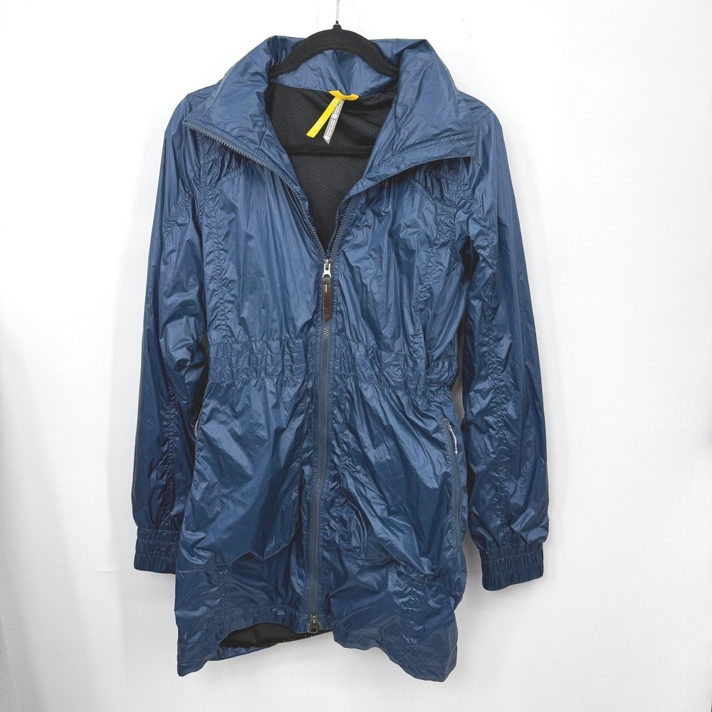 Lole Rain Jacket Women L Blue Nylon Gorpcore Rain Outdoor Coastal Utility Fall